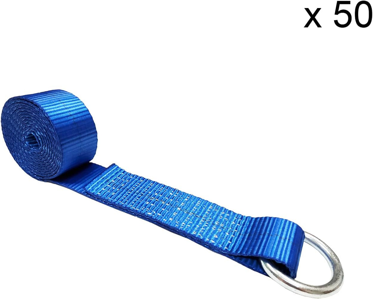 2 in x 10’ Blue 8-Pack O-Ring Trailer Tie Down Lasso Strap S7020