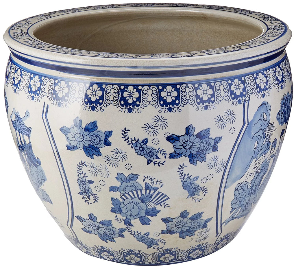 Blue & White Porcelain Fishbowl A2313
