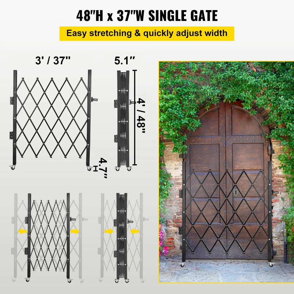 Folding Steel Security Gate with Padlock F457158