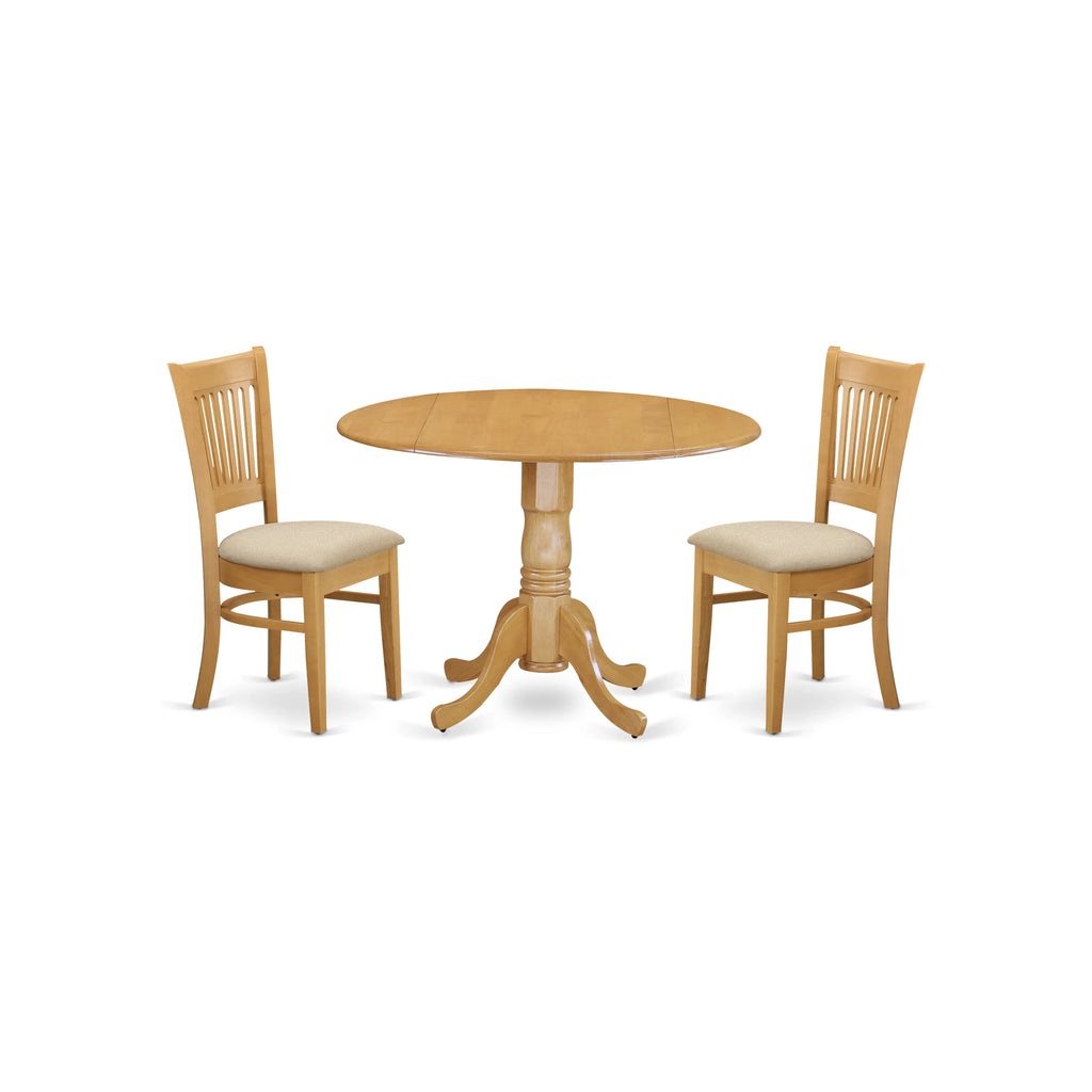 3-piece Wood Dining Set with Slat Back Chairs Y8142