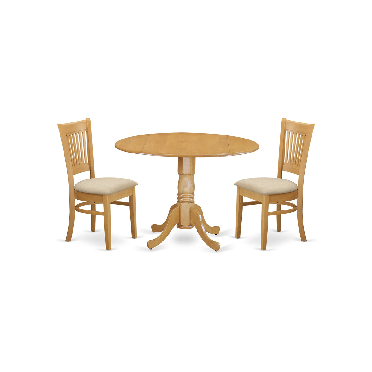 3-piece Wood Dining Set with Slat Back Chairs Y8142