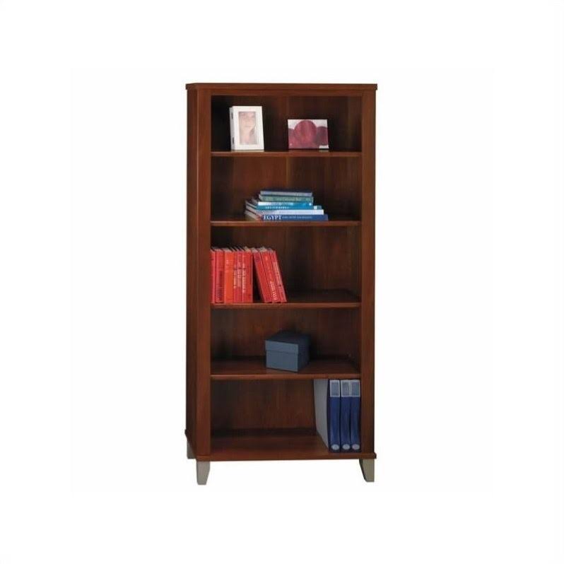 5 Shelf Wood Bookcase in Hansen Cherry V35484
