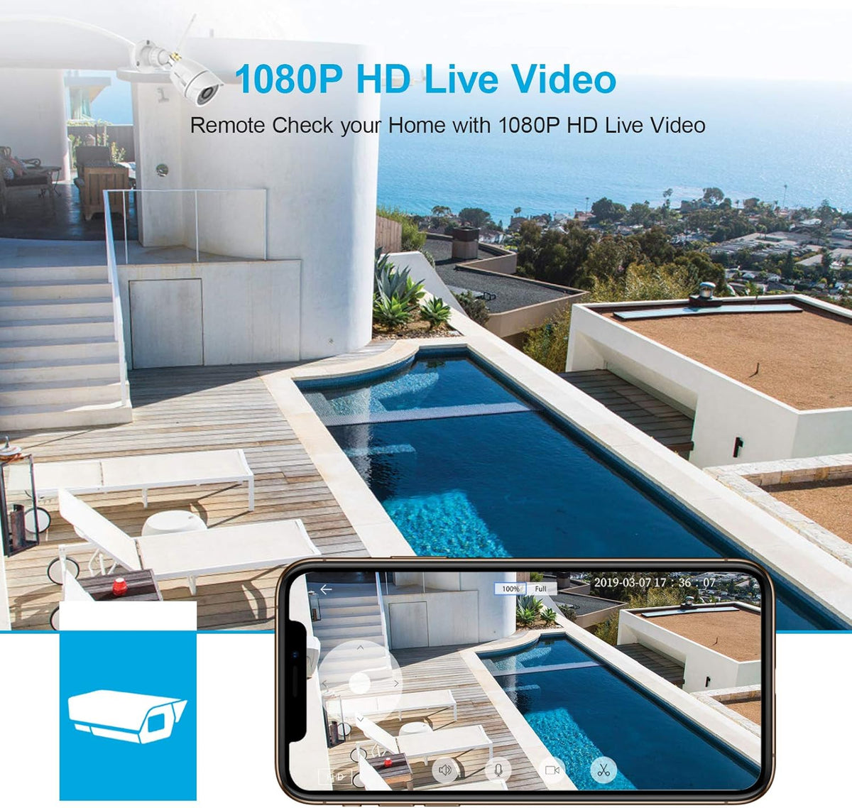 1080P Wireless WiFi Outdoor Security Camera 2 Pack P32150