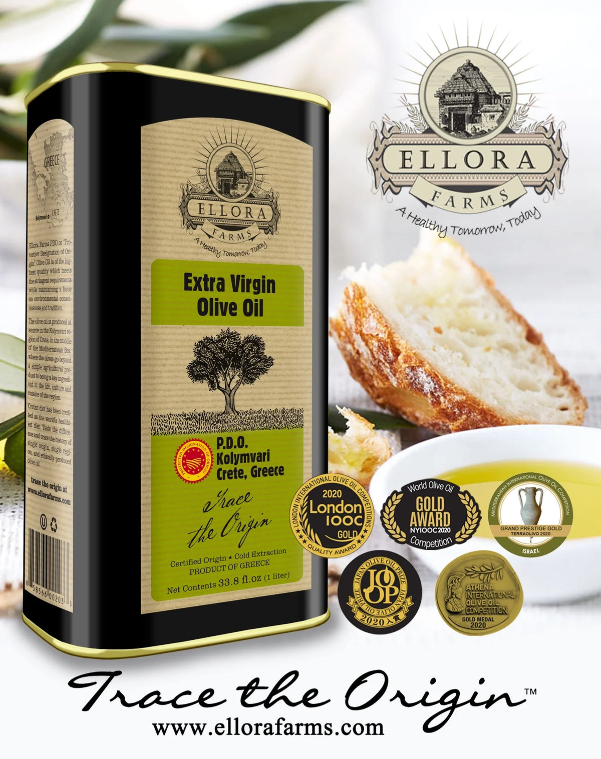 Greek Extra Virgin Olive Oil 33.8 oz Tin F9408