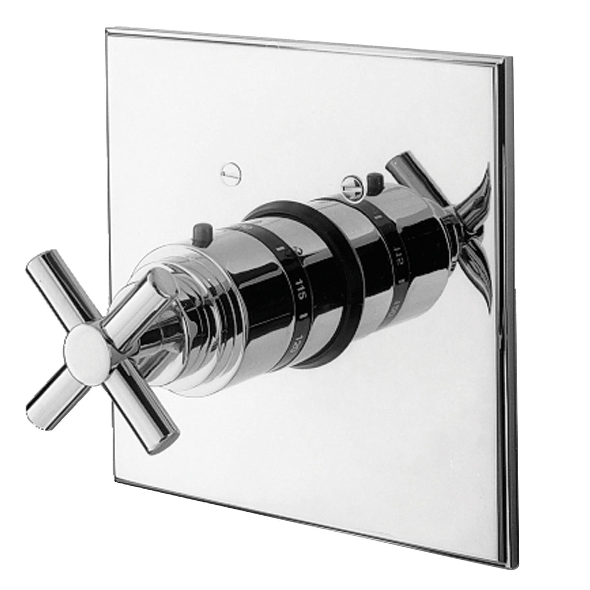 Gloss Black Thermostatic Trim Plate with Handle L4547