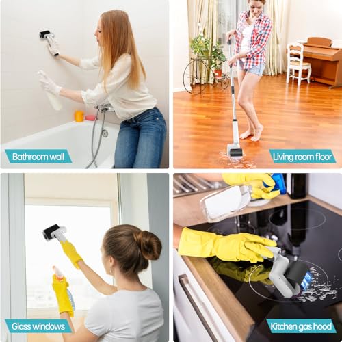 Cordless Electric Spin Scrubber with 4 Brush Heads D170
