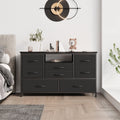 8 Drawer Dresser TV Stand with Electrical Outlet and LED Lights A69872