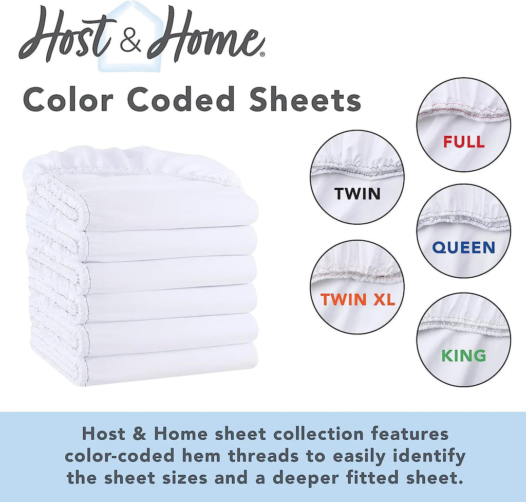 White Pack of 6 Deep Pocket Brushed Microfiber Fitted Sheets W626768