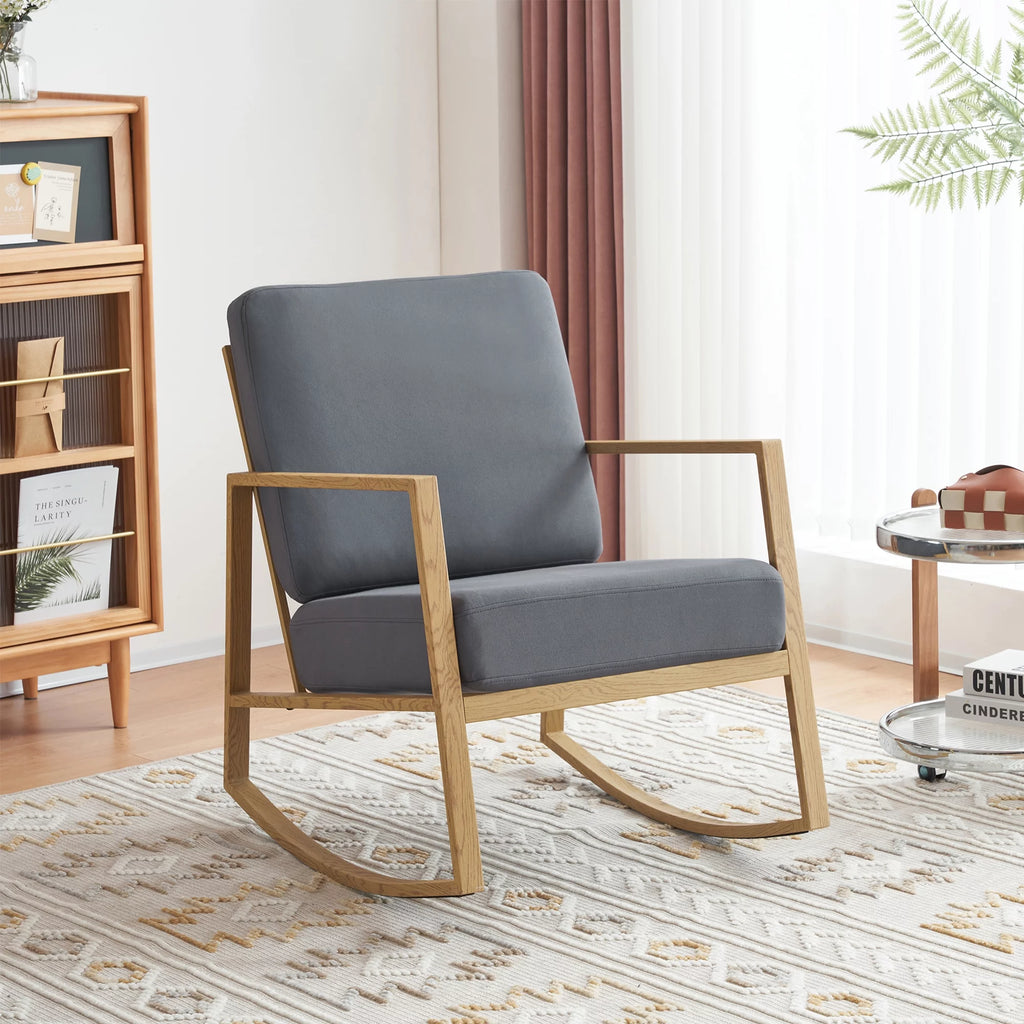 Gray Upholstered Rocking Chair B615