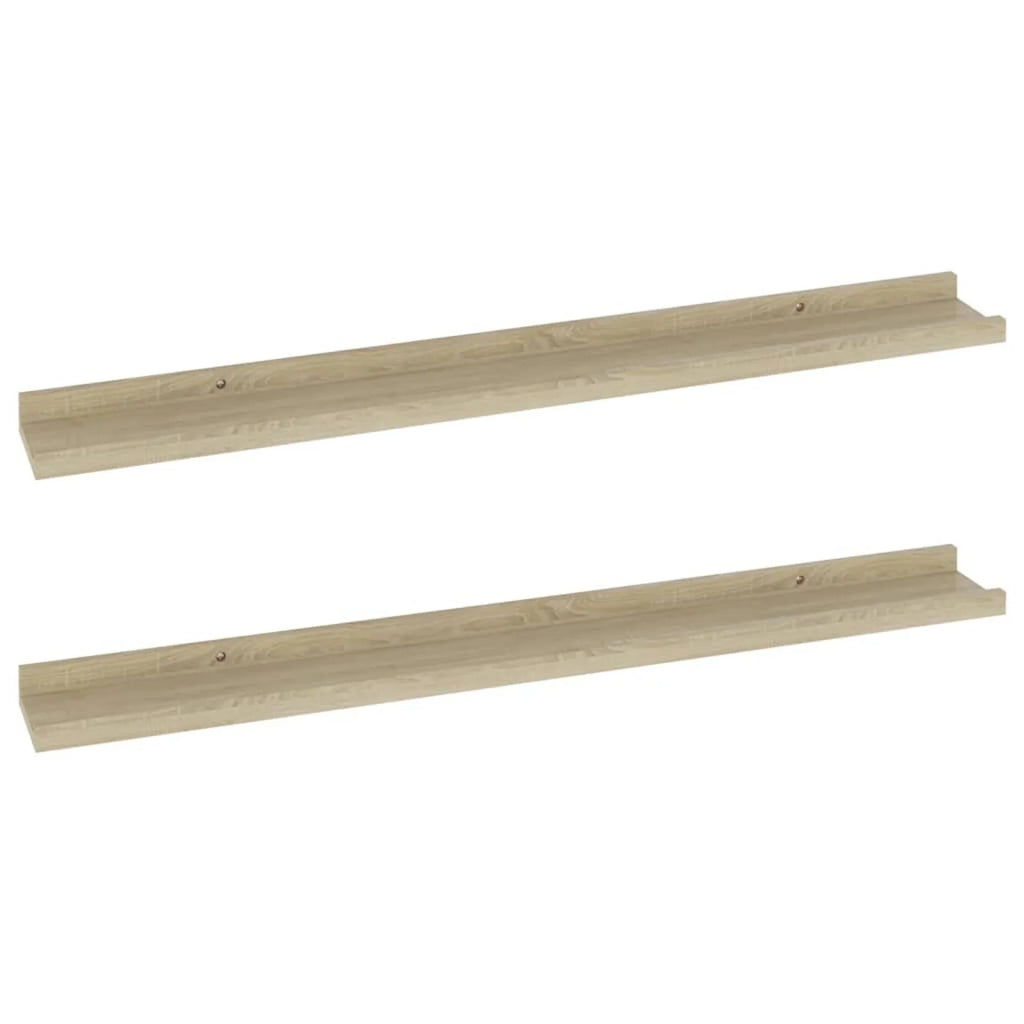 2 Piece MDF Floating Shelves Sonoma Oak 31.5 x 3.5 x 1.2 Inches M261624
