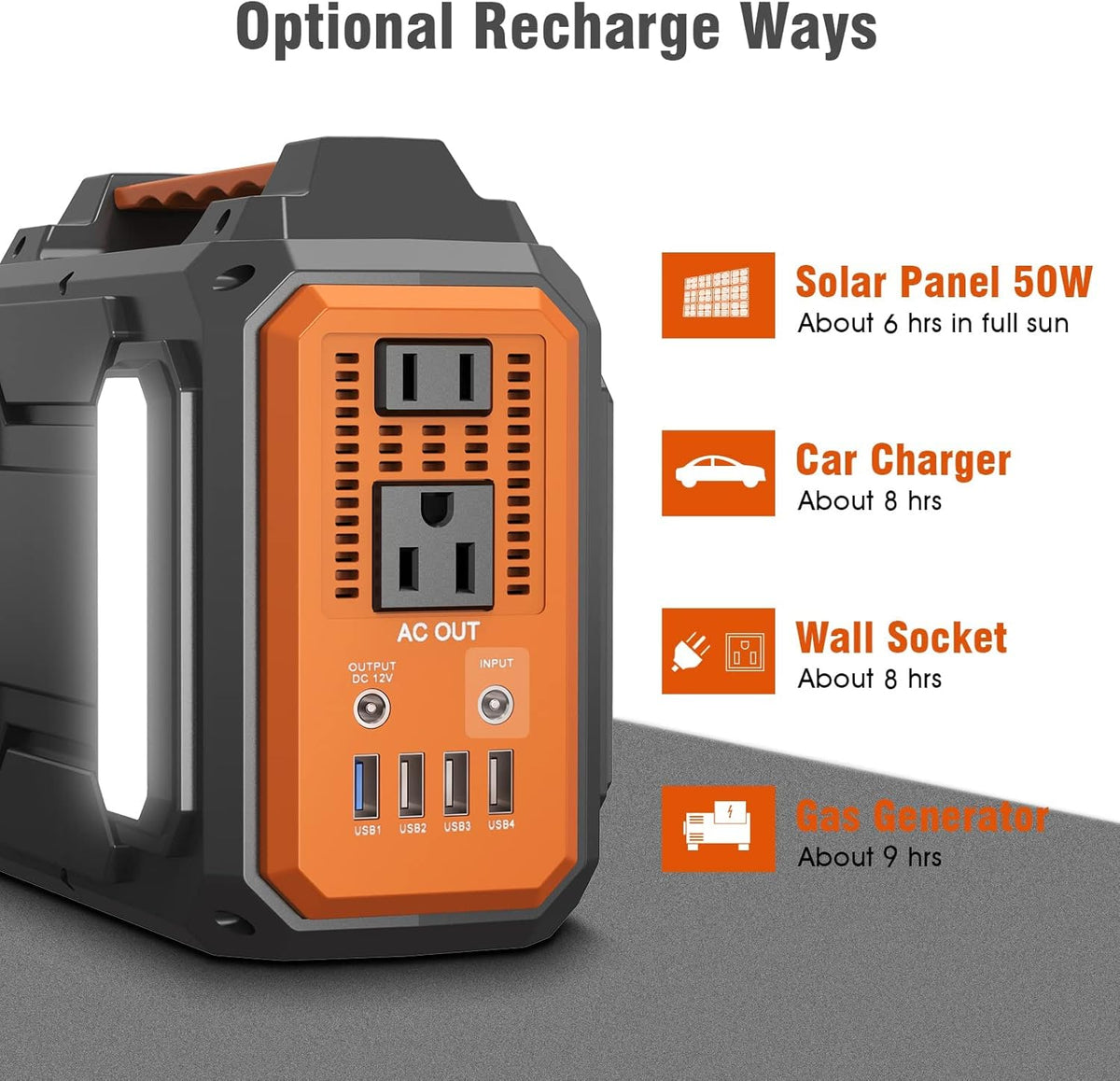 Portable Power Station 300W, 280Wh Lithium Battery Backup Power Source with AC Outlet K99393
