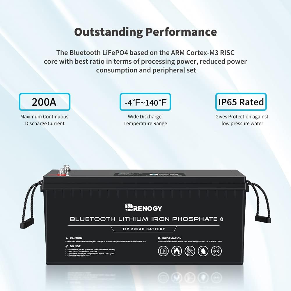 12V 200Ah LiFePO4 Deep Cycle Lithium Battery with Bluetooth M22487