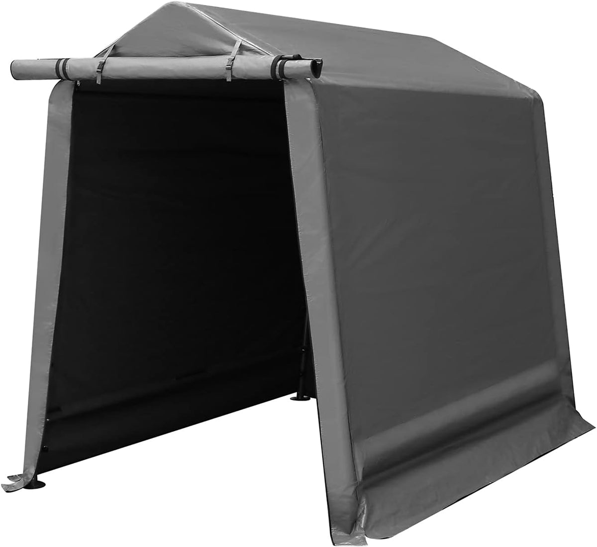 Gray Steel Metal Outdoor Storage Shed with Roll-up Zipper Door P8803