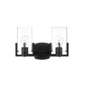 2 Light Matte Black Bathroom Vanity Light W177