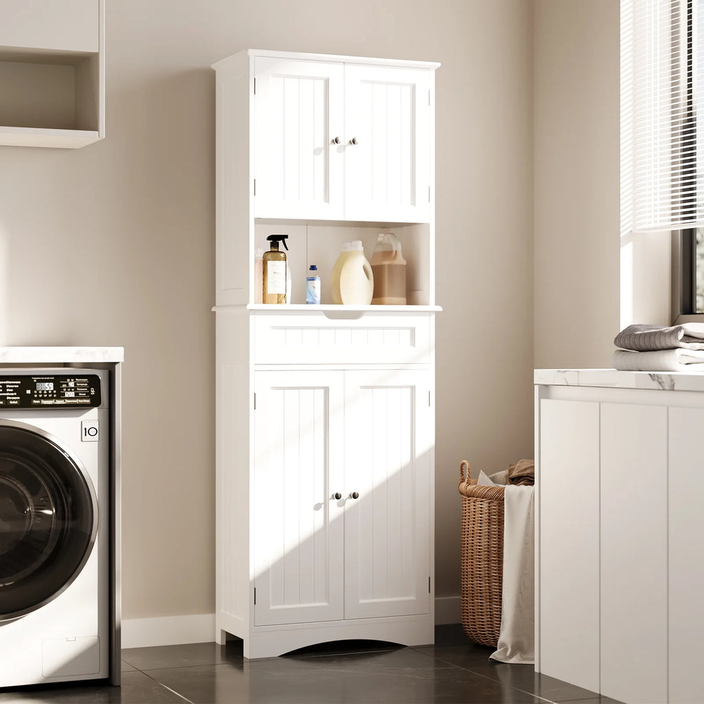 White Kitchen Pantry Storage Cabinet R99615