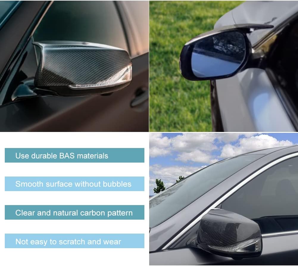 Carbon Fiber Side Door Mirror Cover Cap 2PCS I2684