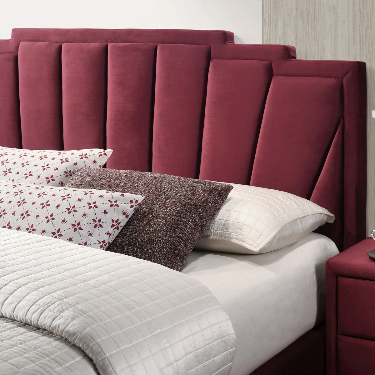 King Fabric Panel Bed C7374
