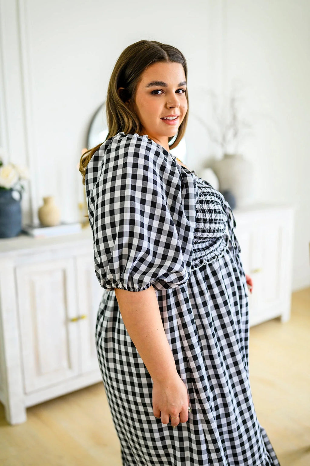 Gingham Midi Dress H391