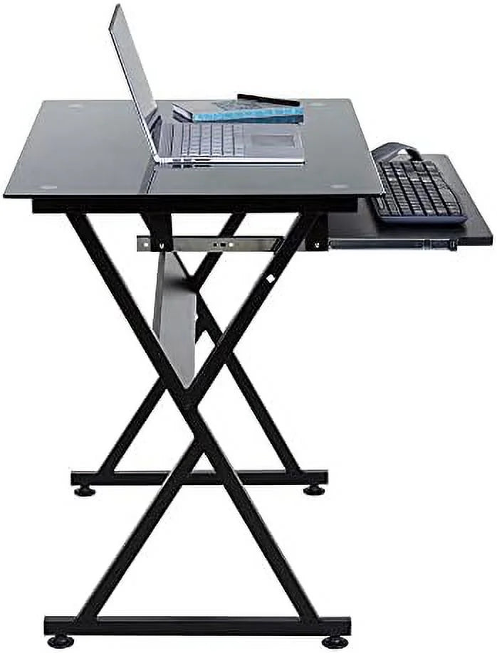 Glass Computer Desk Black W53729