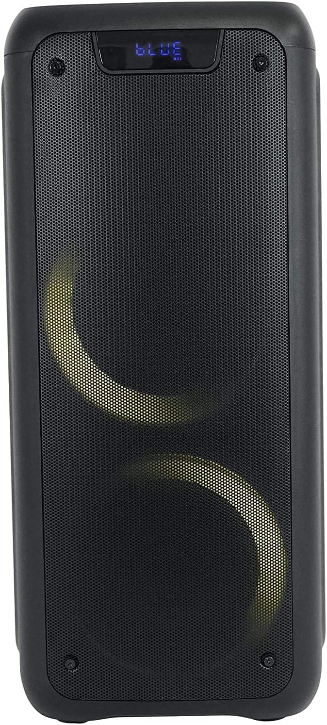 Dual 8 Inch Portable Bluetooth Speaker with Sound Activated Lights K2344